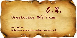 Oreskovics Márkus névjegykártya